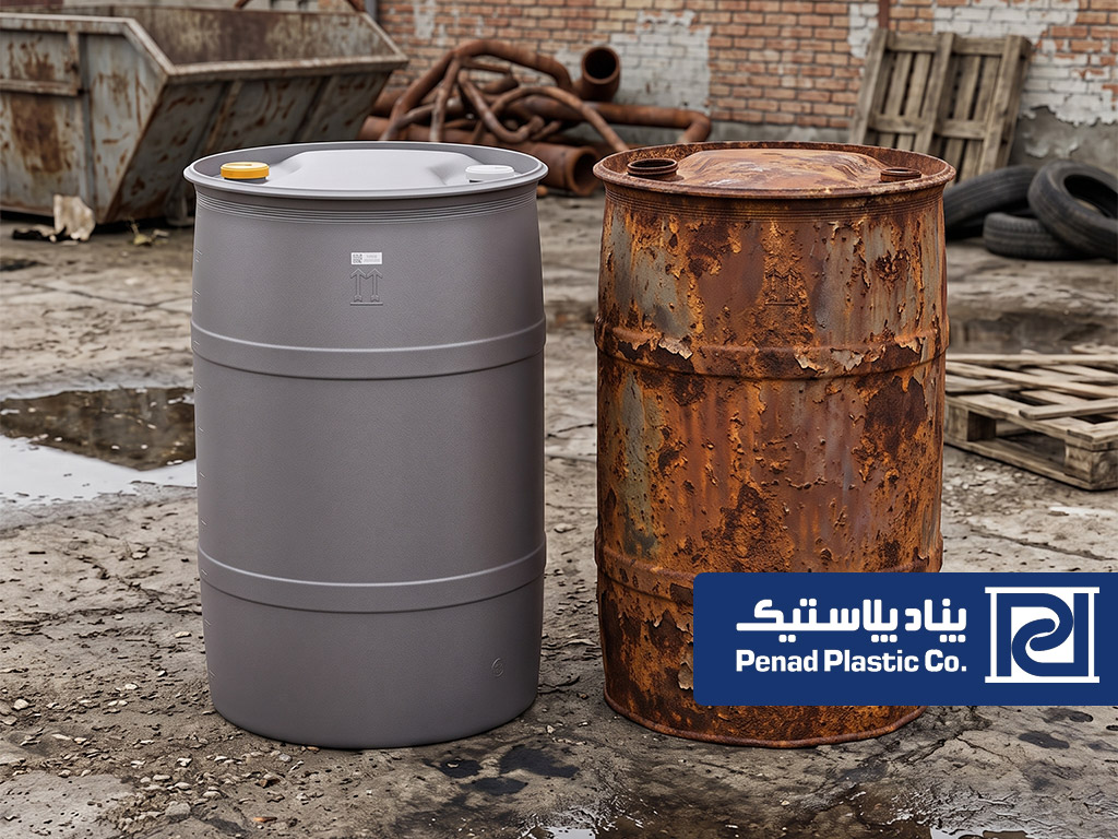 بشکه های مقاوم به زنگ زدگی گرید فلزی پنادپلاستیک